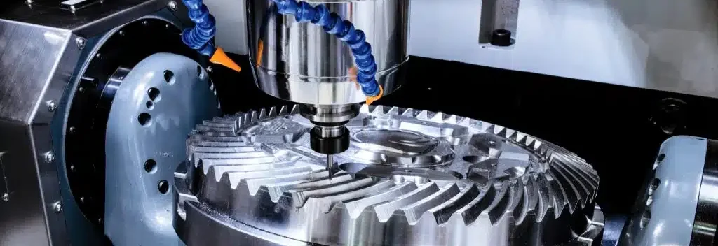 Maquina haciendo un proceso de maquinado en CNC de alta precisión
